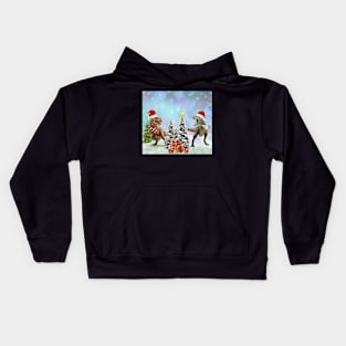 merry christmas Dinosaurs! Kids Hoodie